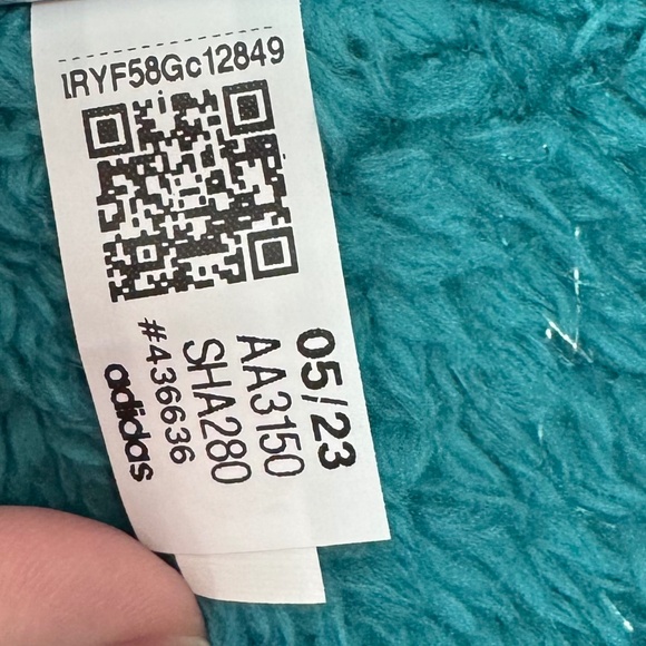 Adidas Girls TURQ‎ Quarter-Zip Sparkle Fuzzy Holiday Jacket Medium 10-12 NWT - Picture 8 of 11